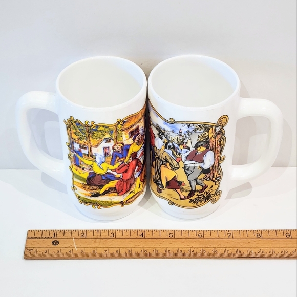 Arcopal France 2 milk glass Mugs - Picture 15 of 15